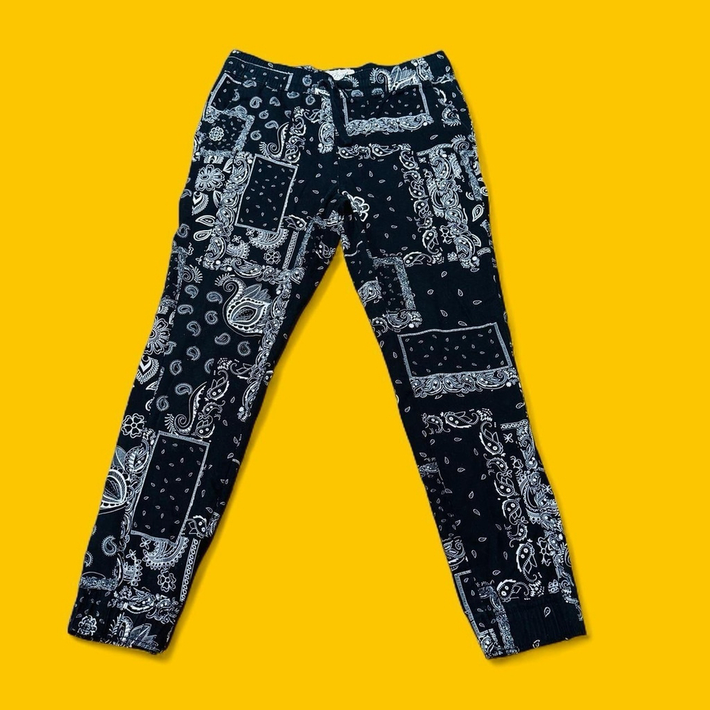 Black Bandana Print Joggers - Men